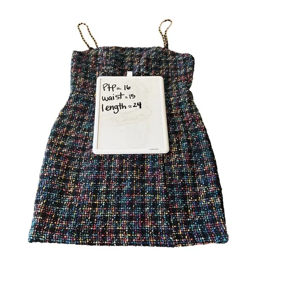 Amanda Uprichard Size M Tweed Belted Hasley Dress Mini Bodycon Multicolor ￼ - Picture 6 of 8